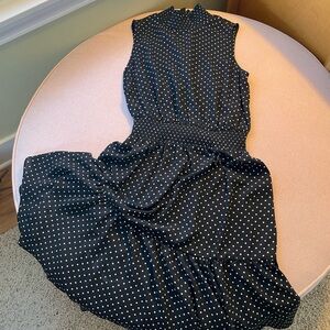 Nanette Lepore Black and White Polka Dot Midi Dress